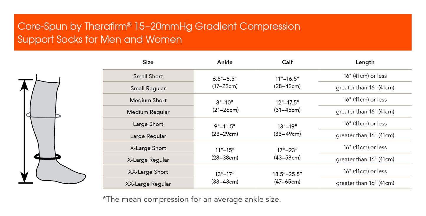 Core Spun Gradient Compression Support Socks for Men and Women